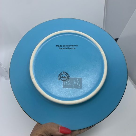Michael Wainwright Sandra Baccus Gold/Turquoise Salad Plates - Picture 9 of 10